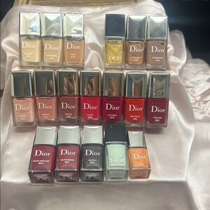 Dior Vibrant Nail Polish Set with Red, Gold, and Cream Shades